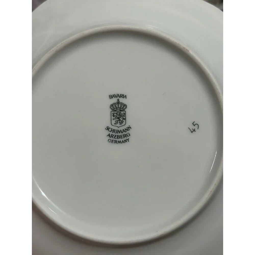 Schumann Bavaria Antique Rose Trio Tea Cup Saucer 6” Butter Plate Germany